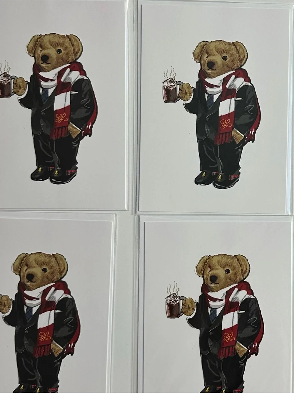 Polo Ralph Lauren Polo Bear with Hot Cocoa Blank Cards Stationary Set Of 11 NWT